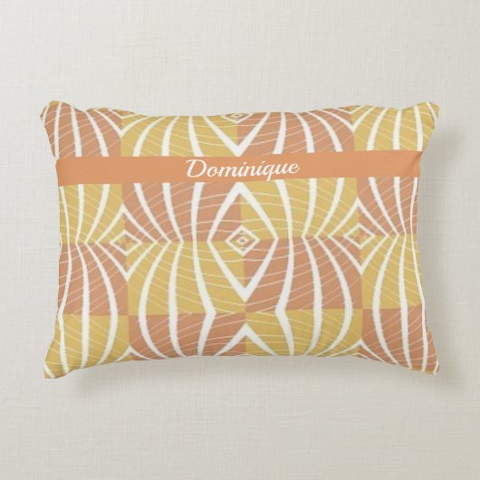 金ゴールドファンキーと白の部族模様 アクセントクッション (正面)