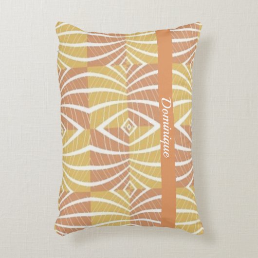 金ゴールドファンキーと白の部族模様 アクセントクッション (正面(垂直))