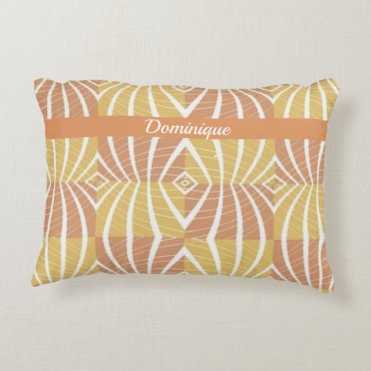 金ゴールドファンキーと白の部族模様 アクセントクッション (裏面)