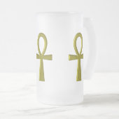 金ゴールドファンシーアンクマグス フロストグラスビールジョッキ (正面右)