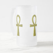 金ゴールドファンシーアンクマグス フロストグラスビールジョッキ (正面左)