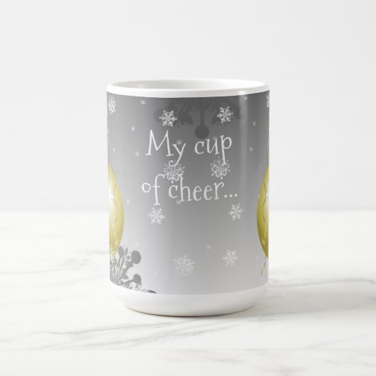 金ゴールドファンシークリスマスオーナメントコーヒーマグ コーヒーマグカップ (中央)