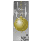 金ゴールドファンシークリスマスオーナメント抱き枕 ワインギフトバッグ (正面)