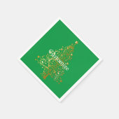 金ゴールドファンシークリスマスツリーThunder_Cove スタンダードカクテルナプキン (角)