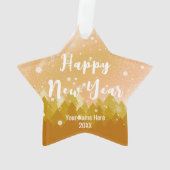 金ゴールドファンシークリスマス平和雪の森 オーナメント (裏面)