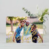 金ゴールドファンシーハッピーホリデーテンプレートクリスマスフォト 箔シーズンカード (立ち正面)