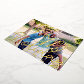 金ゴールドファンシーハッピーホリデーテンプレートクリスマスフォト 箔シーズンカード (回転した状態)