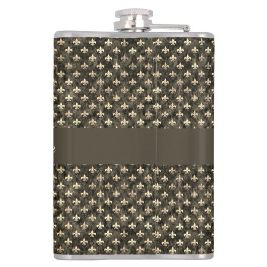 金ゴールドファンシーブラウン(紋章の)フラ・ダ・リビニール包まれたフラスコ フラスク (裏面)