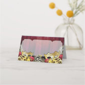 金ゴールドファンシーマスカレードのネームカード プレイスカード (正面)