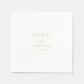 金ゴールドファンシーラブスク結婚リプト スタンダードカクテルナプキン (正面)