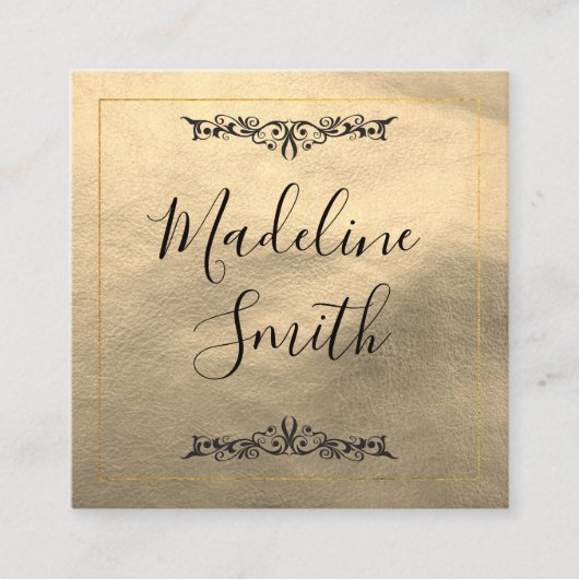 金ゴールドファンシールクス スクエア名刺 (正面)