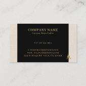 金ゴールドファンシーレターAモノグラム(黒とリネン) 名刺 (裏面)