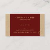 金ゴールドファンシーレターGモノグラム(赤と厚紙) 名刺 (裏面)