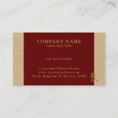 金ゴールドファンシーレターKモノグラム赤と厚紙 名刺 (裏面)