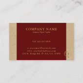 金ゴールドファンシーレターQモノグラム赤と厚紙 名刺 (裏面)