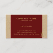 金ゴールドファンシーレターXモノグラム赤と厚紙 名刺 (裏面)