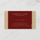 金ゴールドファンシーレターZオン赤とベージュリネン 名刺 (裏面)