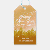 金ゴールドファンシー平和な雪の森メリークリスマス ギフトタグ (裏面)