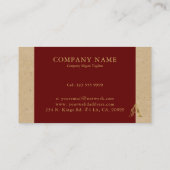 金ゴールドファンシー手紙Aモノグラムの上に赤と厚紙 名刺 (裏面)