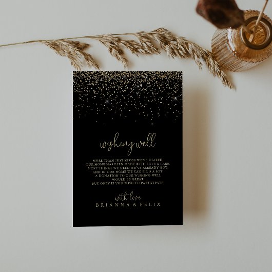 金ゴールドファンシー紙吹雪ス結婚クリプトWishing Well エンクロージャーカード