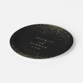 金ゴールドファンシー紙吹雪ス結婚・ケーキ ペーパープレート (アングル)