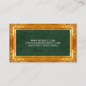 金ゴールドファンシー縁ど | 緑のテクスチャ 名刺 (裏面)