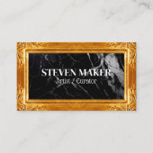 金ゴールドファンシー縁ど | 黒大理石 名刺 (正面)