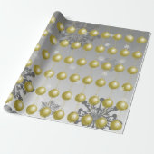 金ゴールドファンシー飾り包装紙 ラッピングペーパー (アンロールド)