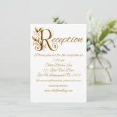 金ゴールドファンシーRウェディングレセプションエンクロージャカード エンクロージャーカード (スタンド正面)