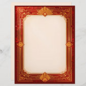 金ゴールドファンフレーム（赤） レターヘッド (正面/裏面)