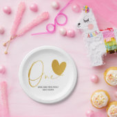 金ゴールドファーストバースデーパーティー1誕生日 ペーパープレート (パーティー)