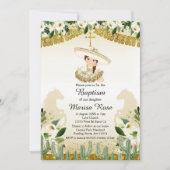 金ゴールドフィエスタガールバプテスマ《キリスト教》洗礼式や命名式 招待状 (正面)