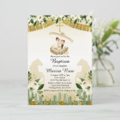 金ゴールドフィエスタガールバプテスマ《キリスト教》洗礼式や命名式 招待状 (スタンド正面)