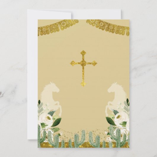 金ゴールドフィエスタガールバプテスマ《キリスト教》洗礼式や命名式 招待状 (裏面)