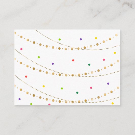 金ゴールドフィエスタサクタスベビーシャワーおむつラッフル エンクロージャーカード (裏面)