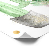 金ゴールドフィエスタサクタスベビーシャワーウェルカム ポスター (角)