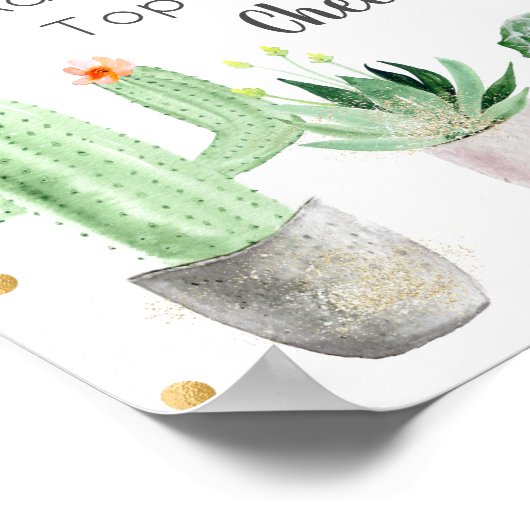 金ゴールドフィエスタサクタスマムオーサバーベビーシャワーサイン ポスター (角)