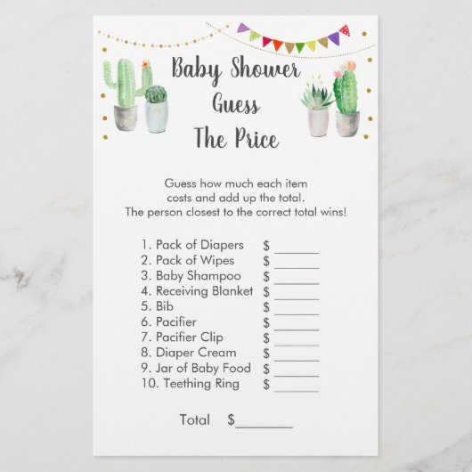 金ゴールドフィエスタサボテンはプライスゲームを推測 (正面)