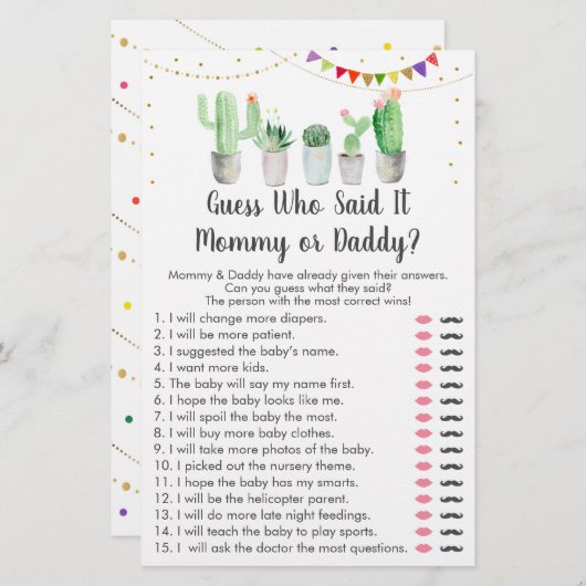 金ゴールドフィエスタサボテン誰がゲームを言ったか推測 (正面/裏面)