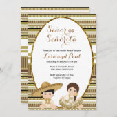 金ゴールドフィエスタセニョールセニョリタジェンダーの公開 招待状 (正面/裏面)