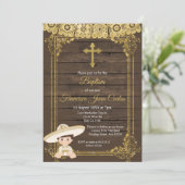 金ゴールドフィエスタボーイバプテスマ《キリスト教》洗礼式や命名式招待状 招待状 (スタンド正面)