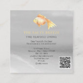 **金ゴールドフィッシュビーチシルバーサンドシーダイニング スクエア名刺 (裏面)