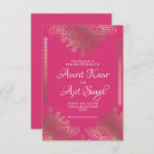 金ゴールドフィリグリーインディアン 招待状 (正面/裏面)