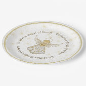 金ゴールドフィリグリークリスマスエンジェルオブグレース&スターズ ペーパープレート (アングル)