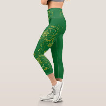 金ゴールドフィリグリーフローラつる植物スポーティシックActivewear