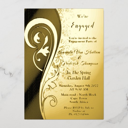 金ゴールドフィリーインスピレーションフォイル招待状 箔招待状 (正面)