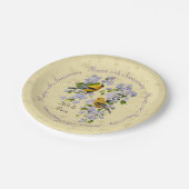 金ゴールドフィンチ&リンゴ花黄色 ペーパープレート (アングル)