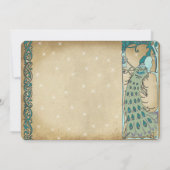 金ゴールドフェアリーテールピーコック結婚式招待状 招待状 (裏面)