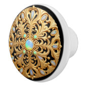 金ゴールドフェイクとオパール セラミックノブ (右)