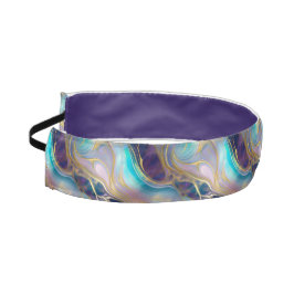 金ゴールドフェイクとティール（緑がかった色）と紫色のオパール石 アスレチックヘッドバンド